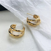Gold Triple Hoops