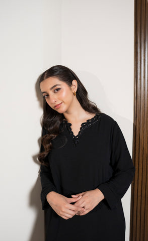 Black Embroidered Co-Ord