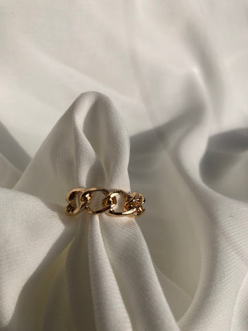 Adjustable Gold Chain Ring